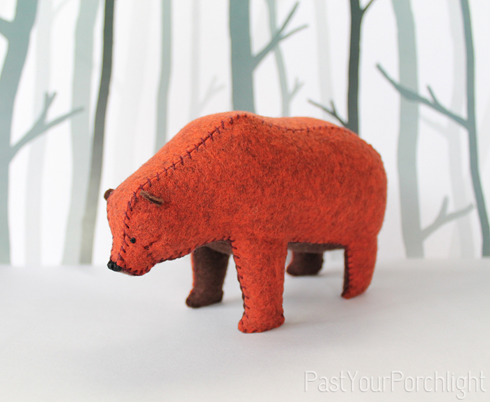 Brindle Grizzly Bear Soft Sculpture