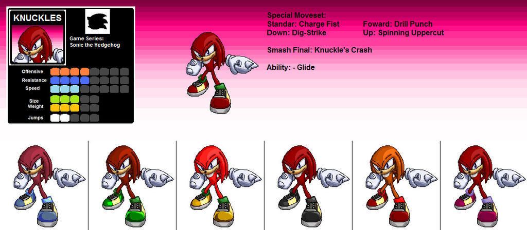 Knuckles Palette + others by Gego-Kurin on DeviantArt