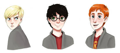 Draco, Harry, and Ron