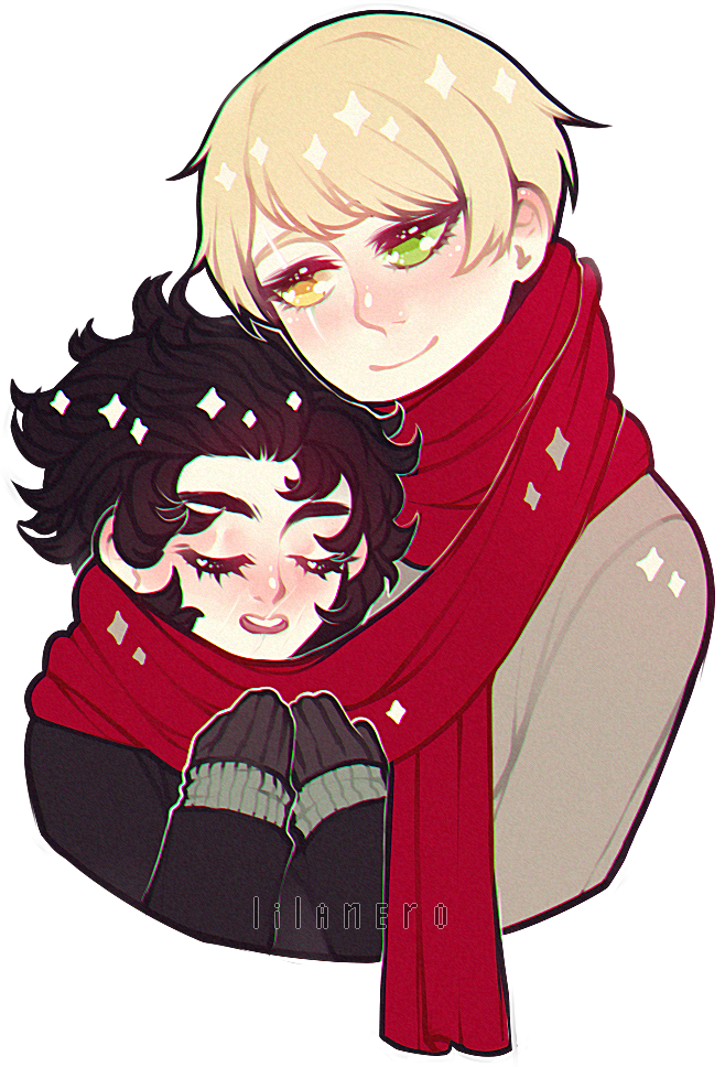 very original picture of couple and only one scarf