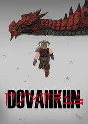 Dovahkirah (Dovahkiin, but Akira poster style)