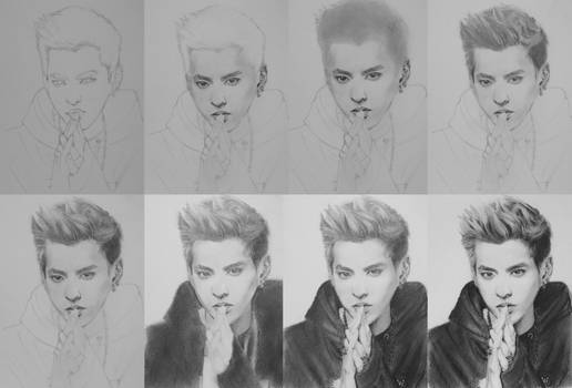 EXO Kris Drawing steps