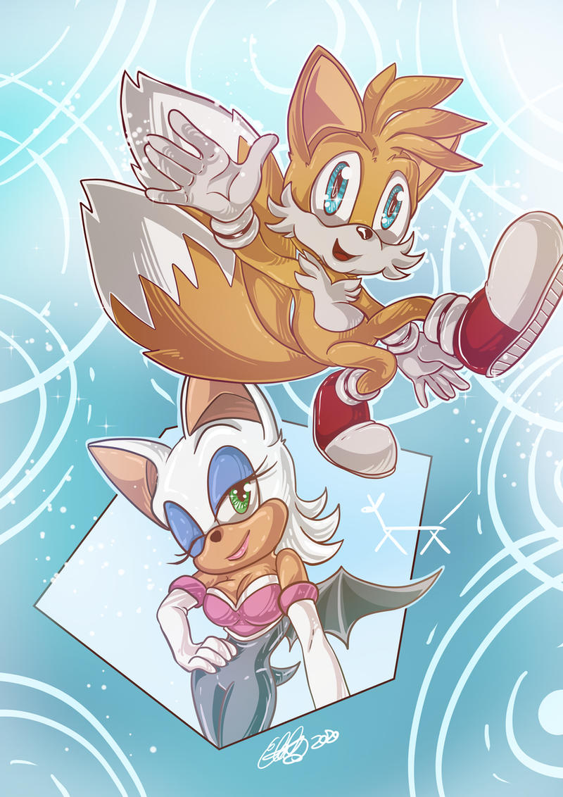 Tails In Rouge Outfit Rouge and Tails_multi dimensions by LittleChill on DeviantArt
