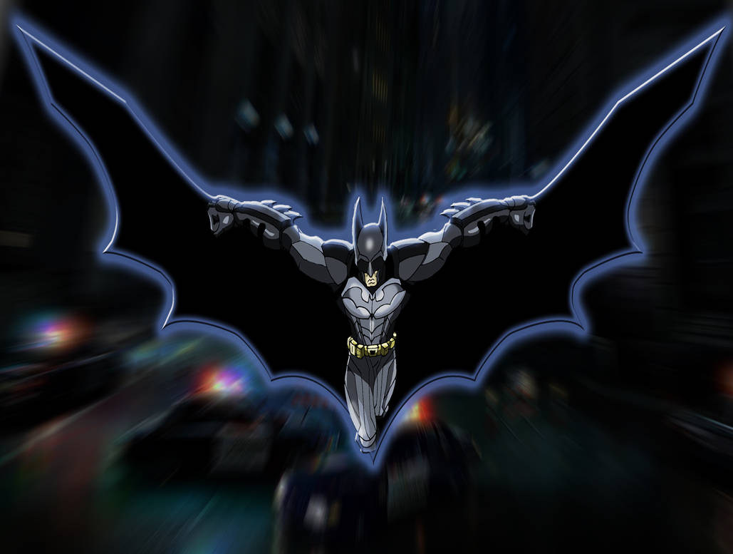 Batman Flying In Batman Flying Over Arkham by RSJ-Creations on DeviantArt