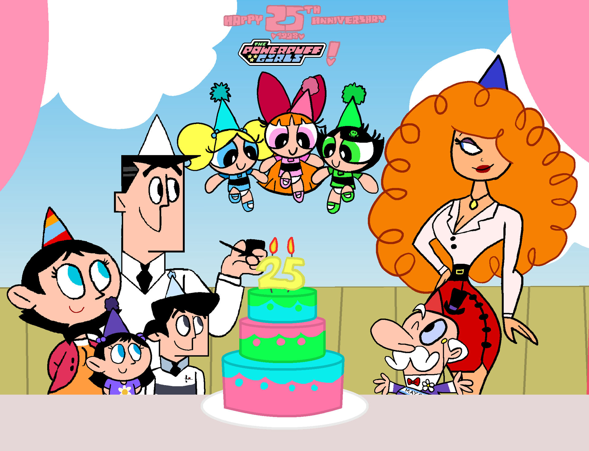 Powerpuff Ri Happy Happy 25th Anniversary to The Powerpuff Girls by nikoli1234 on DeviantArt