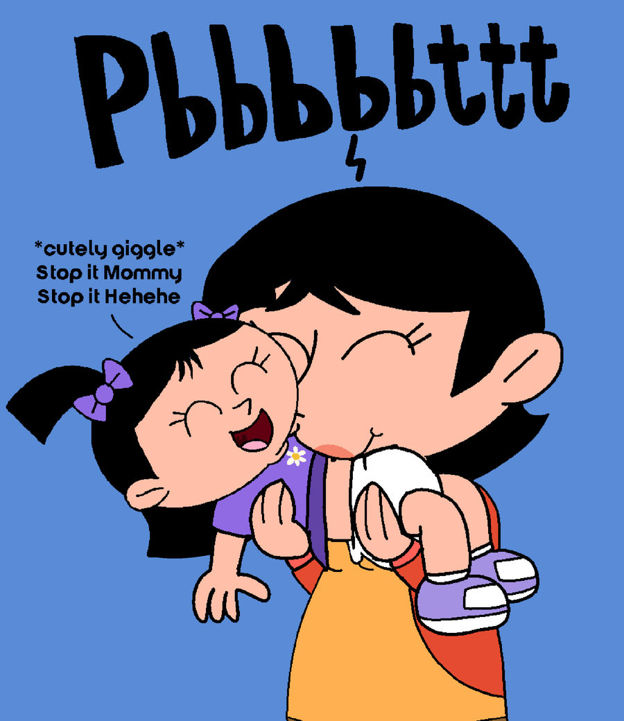 Ms Keane blows her Raspberry Daisy's Tummy by nikoli1234 on DeviantArt