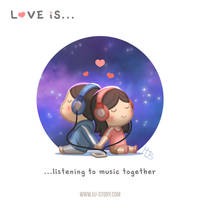 Love is.. listening to music together