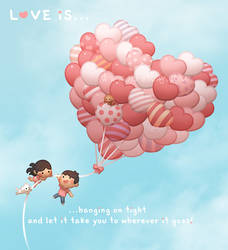 Love is... Hang on tight!