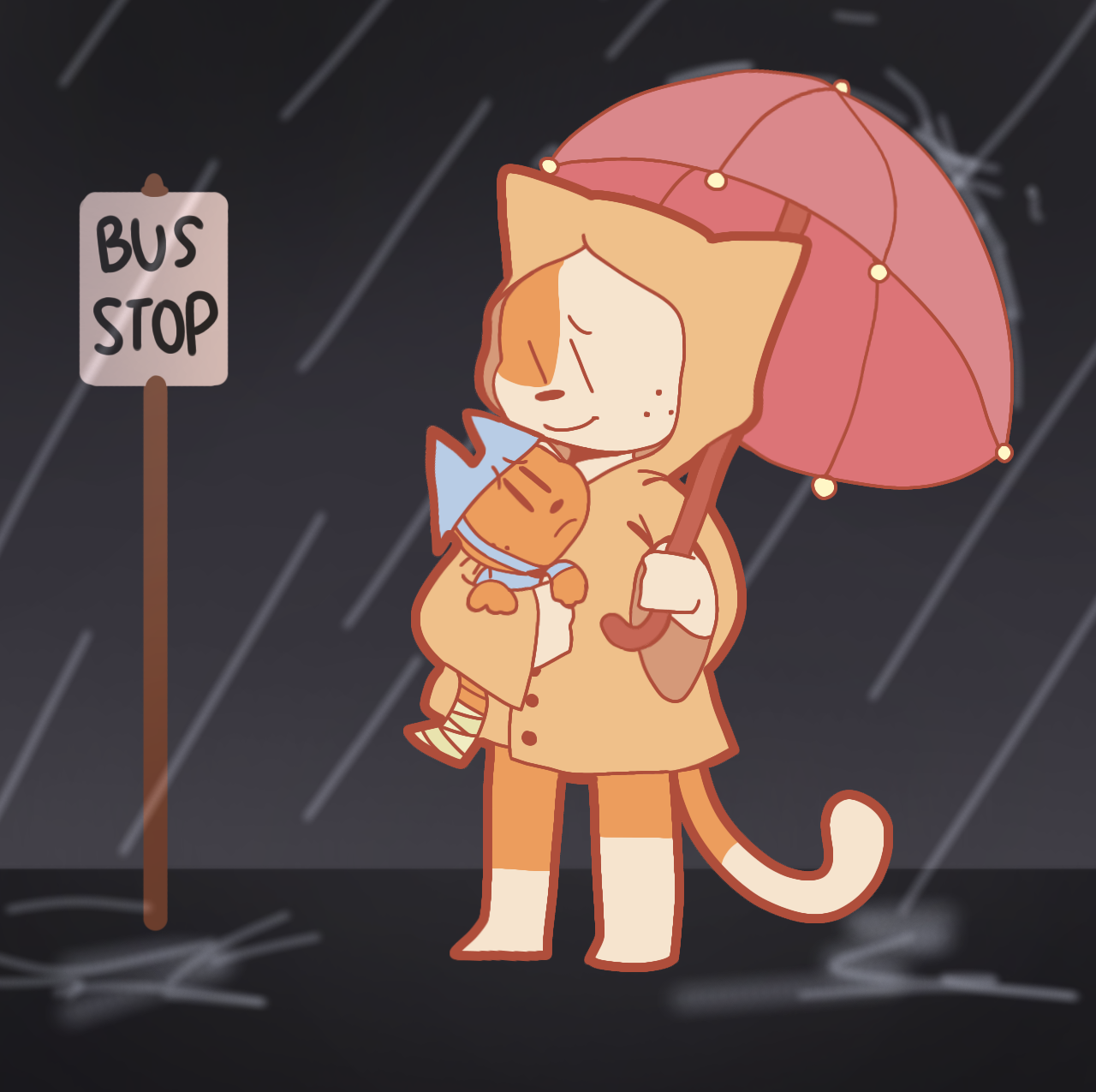 Petey and his mom waiting for a bus by Adenzareen on DeviantArt