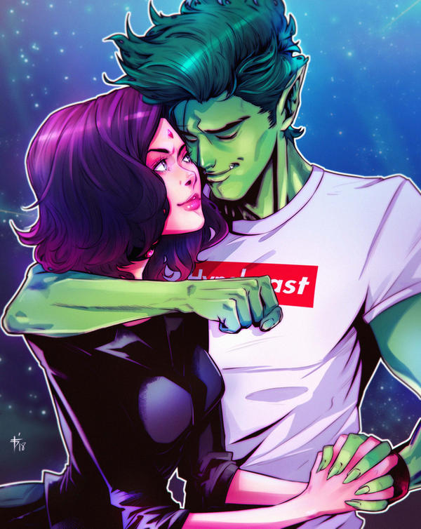 Valentines day special: Raven and Beastboy by olifuxart on DeviantArt