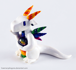White Rainbow Clay Dragon