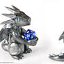 Commission: Spiny Silver D20 Dragon