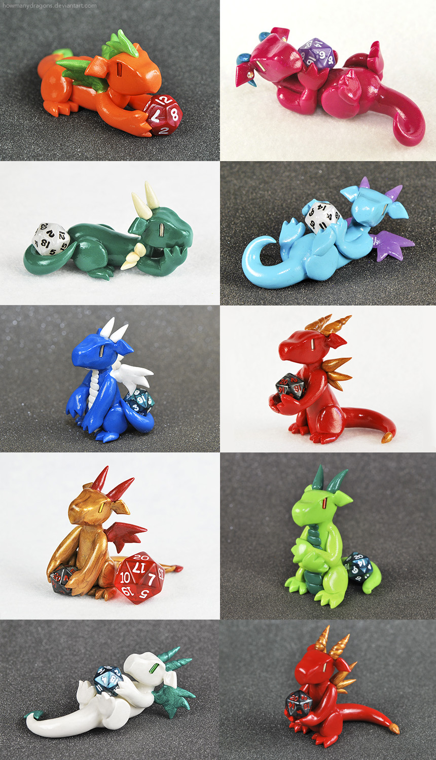 A Passel of Petite Dice Dragons