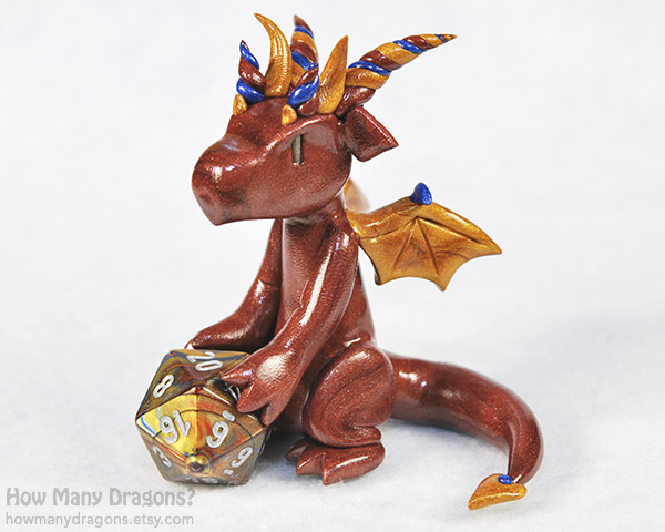 Bronze D20 Dragon