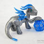 Silver and Blue Dice Holder Dragon