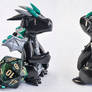 Black, Silver and Green d20 Dragon