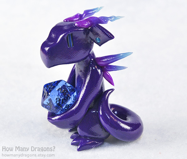 Purple and Blue Mini D20 Dragon