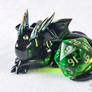 Black, Green and Gold D20 Dragon