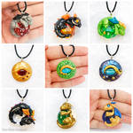 Clay Dragon Pendants by HowManyDragons