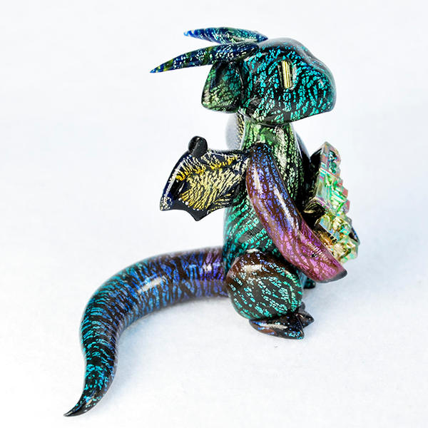 Black Rainbow Faux-Dichro Dragon with Bismuth