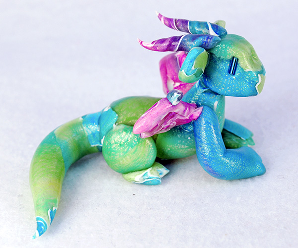 Blue and Green Watercolor Dragon by HowManyDragons
