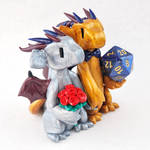 Gold and Silver Cake Topper Couple by HowManyDragons