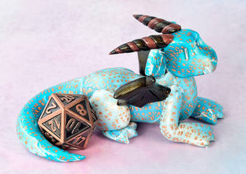 Blue and Copper Dice Dragon