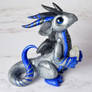 Silver and Blue Moonstone Dragon