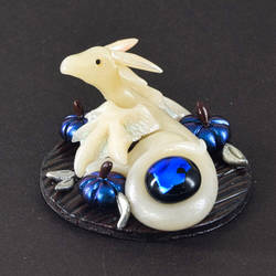 Tiny Ghost Wyvern with Blue Pumpkins