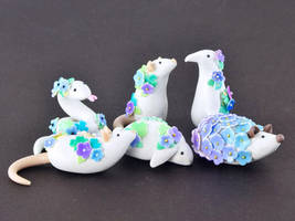 Group of Tiny Flower Animals
