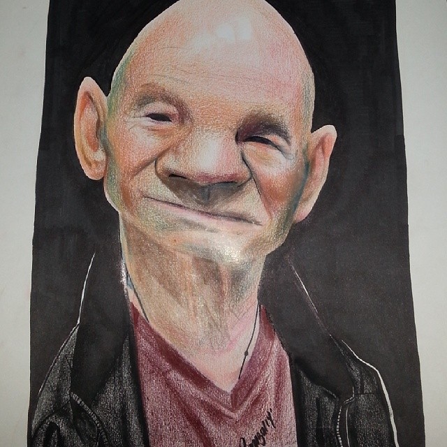 Caricature of Patrick Stewart