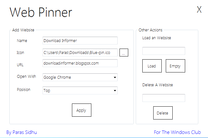 Web Pinner 1.1