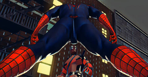 Spiderman Facesitting Deadpool - Comic