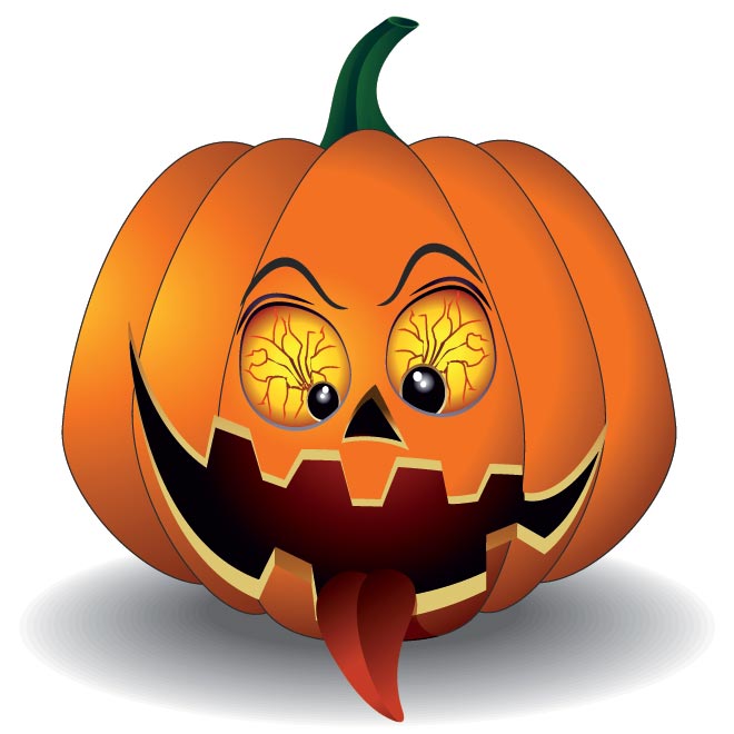 Vector Scary pumpkin with Red eye