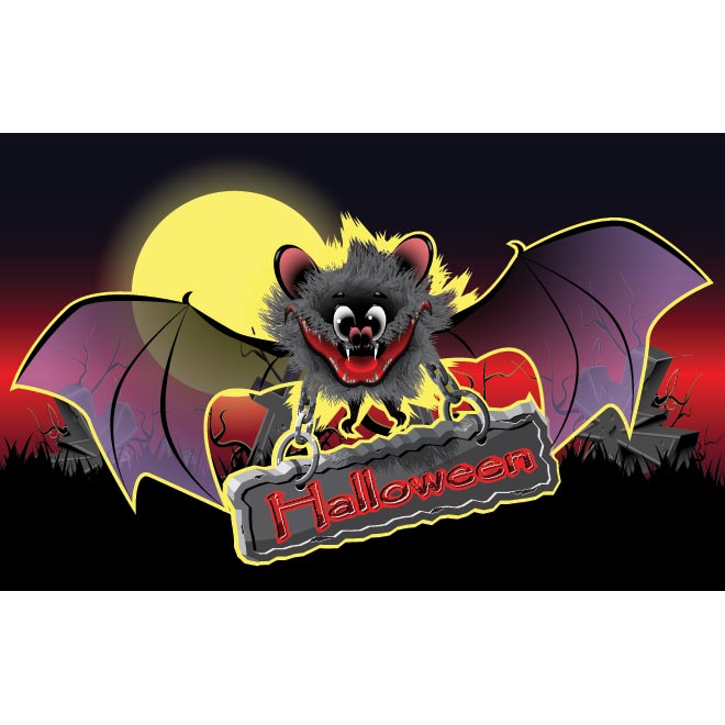 Free Vector Scary Halloween Bat