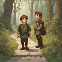 Smiling Halfling Standing On A Woodland Path