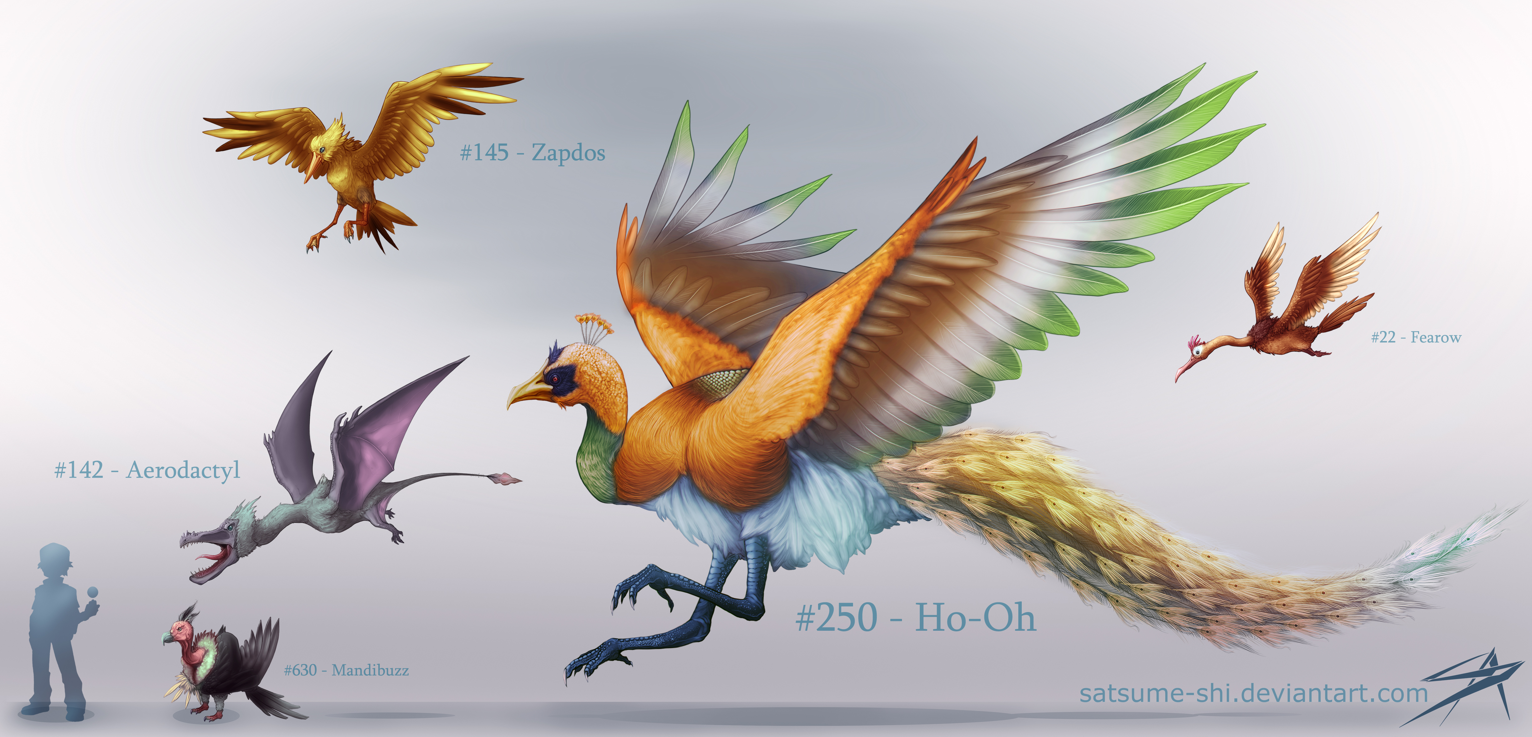 The Rainbow Pokemon - Ho-Oh by satsume-shi on DeviantArt