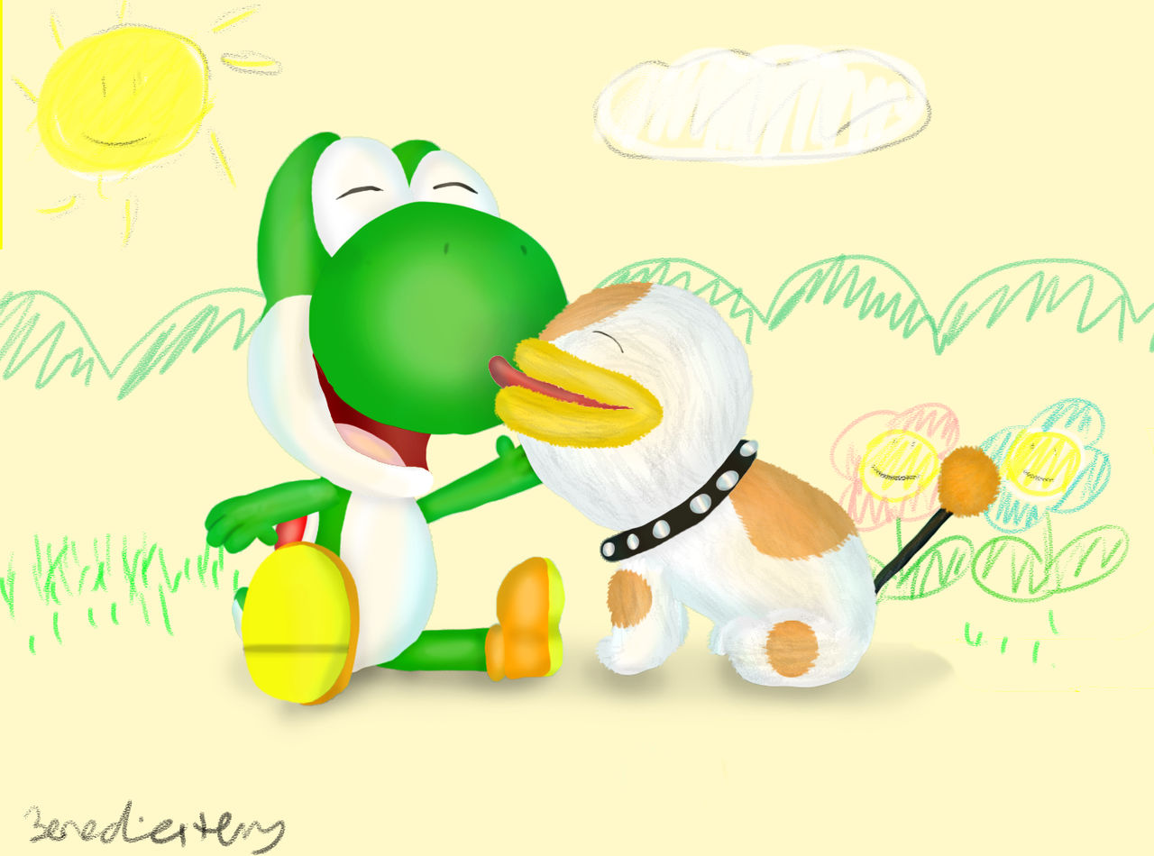 Yoshi X Poochy by PashaRisu on DeviantArt