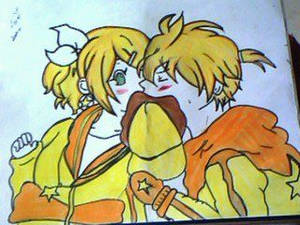 My drawing of Rin and Len from Vocaloid. :D