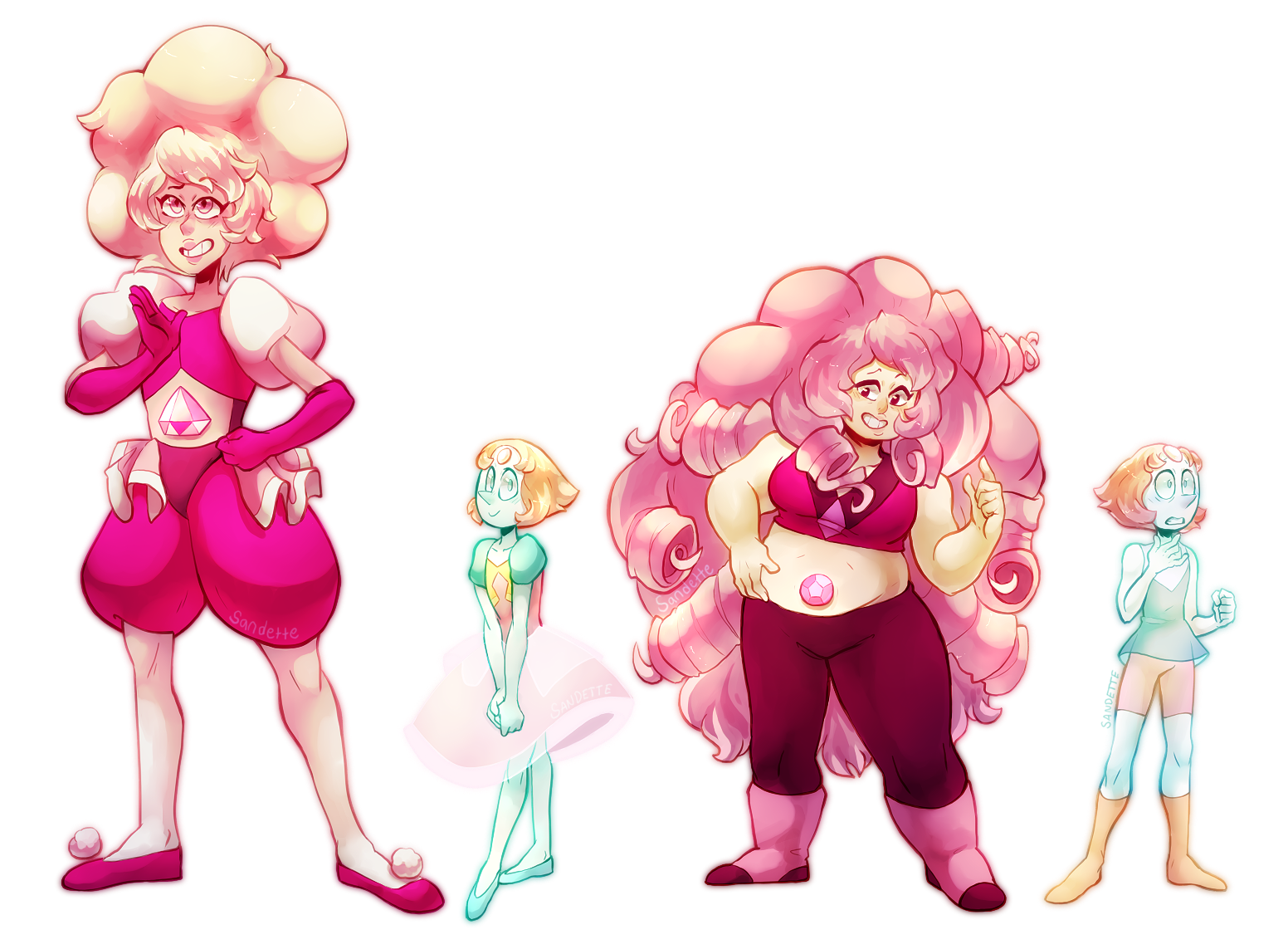 Steven Universe Pink Diamond Pearl Rose Quartz By Sandette On steven-universe-pink-diamond-pearl-rose-quartz-by-sandette-on
