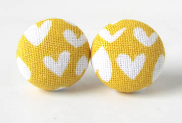 Yellow heart earrings by KooKooCraft