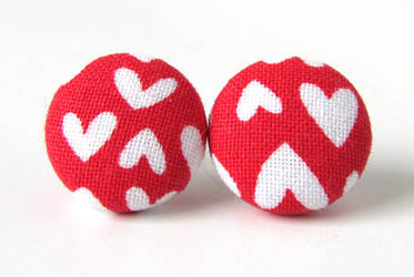 Red heart earrings by KooKooCraft