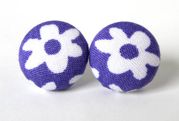 Purple stud earrings by KooKooCraft