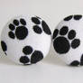 Cat dog paw animal earrings black white