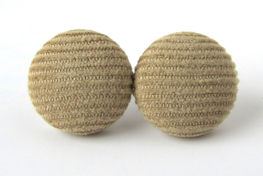 Sand brown stud earrings stripes tan fallow camel