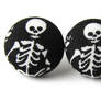 Skull skeleton earrings black goth punk rock metal