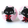 Cat earrings kawaii children kids cute black pink