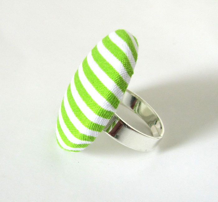 Big green ring white stripes adjustable bright