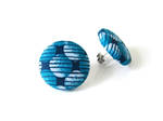Large stud earrings - turquoise blue earrings by KooKooCraft