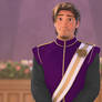 Flynn Rider in Elsa's coronation outfit